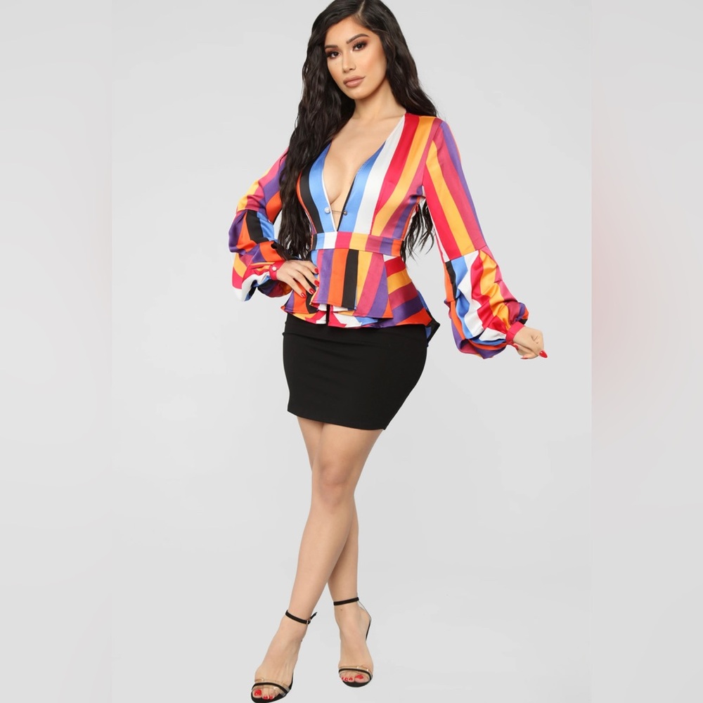 Fashion nova multicolor top